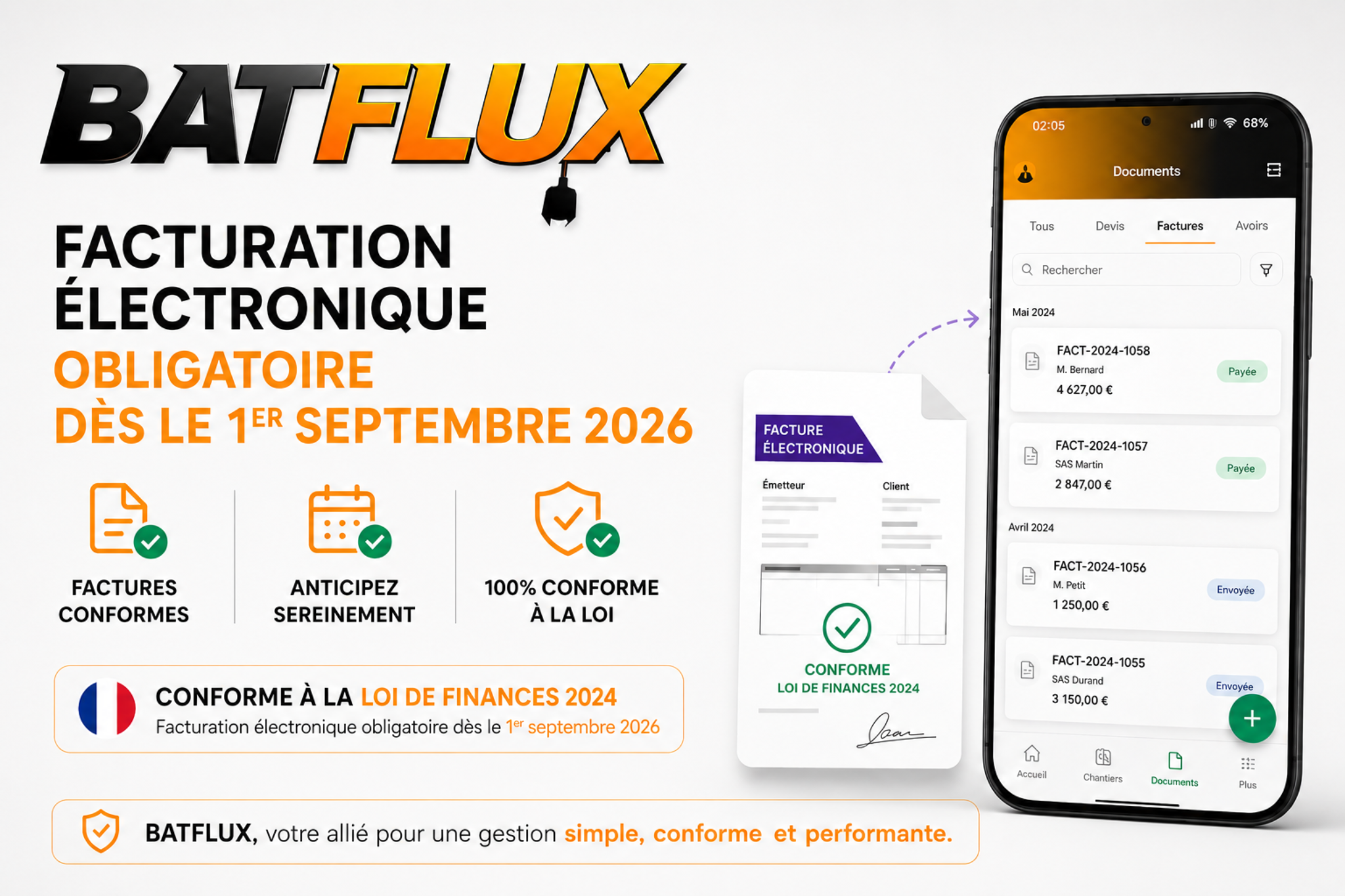 Facturation électronique obligatoire artisan BTP septembre 2026