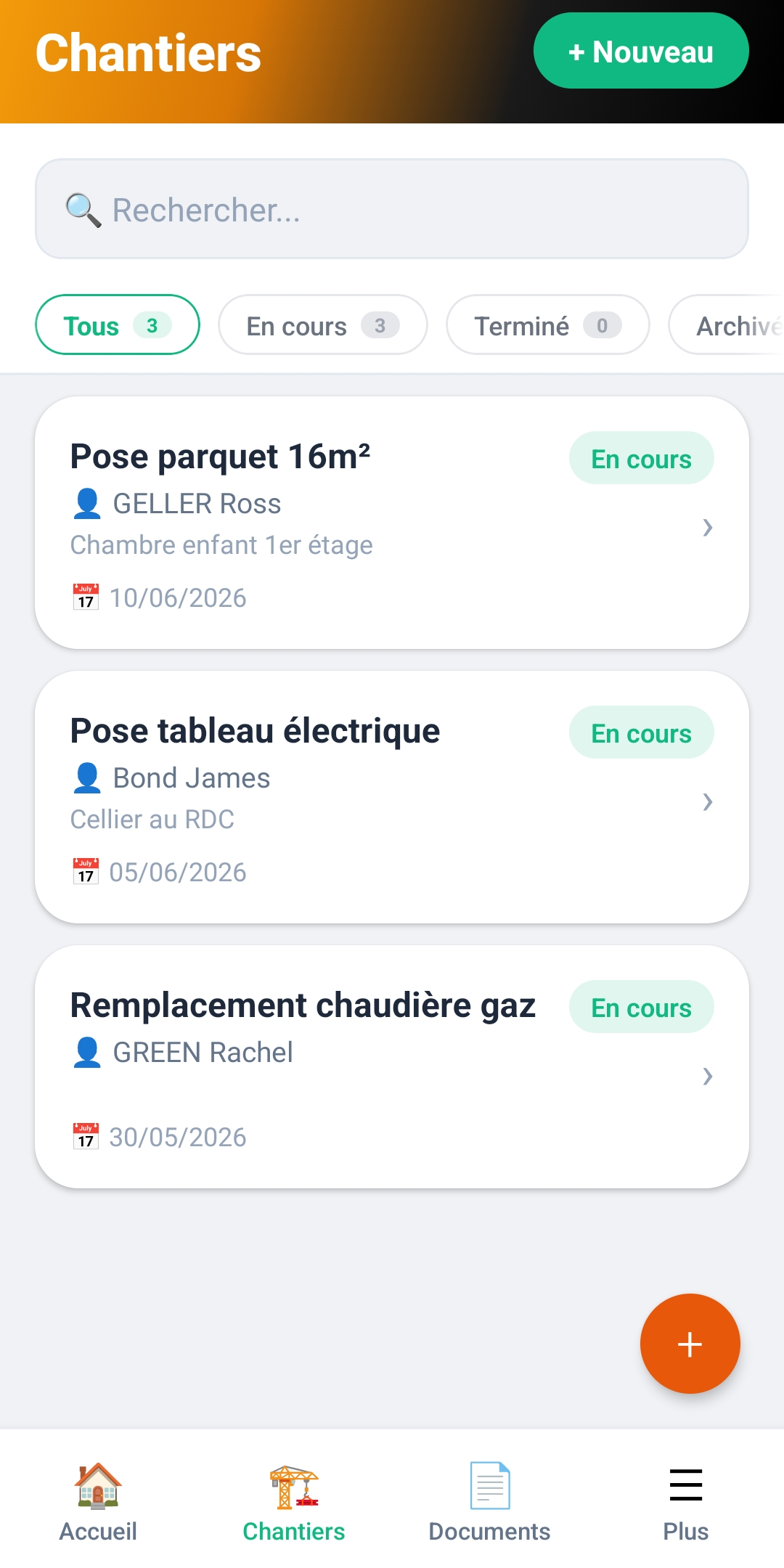Aperçu écran suivi de chantier Batflux